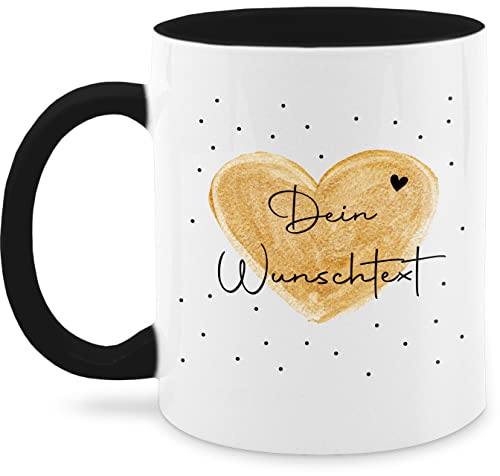 Tasse Tassen 325ml - Aufdruck selbst gestalten - Dein Wunschtext - 325 ml - Schwarz - valentine gift individuelle beschriften lassen mothers day mug partner teetassen text eigenem schriftzug von Geschenk mit Namen personalisiert by Shirtracer