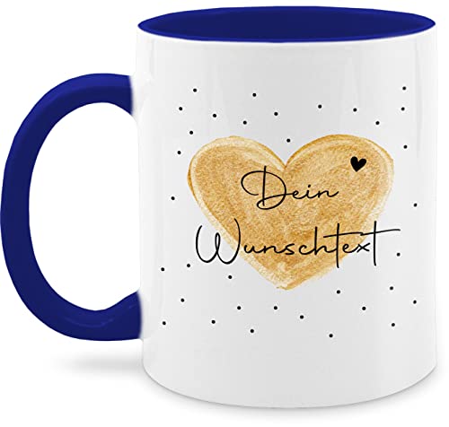 Tasse Tassen 325ml - Aufdruck selbst gestalten - Dein Wunschtext - 325 ml - Dunkelblau - personalisierte+tasse selber beschriften herzensmensch kafeetasse liebestasse text drucken ich liebe dich von Geschenk mit Namen personalisiert by Shirtracer