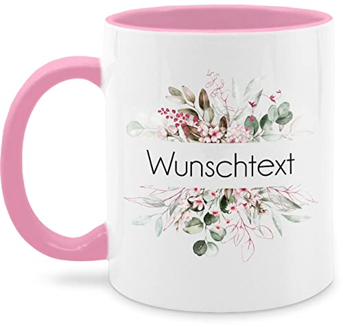 Tasse Tassen 325ml - Aufdruck selbst gestalten - Wunschtext - 325 ml - Rosa - kaffeehäferl büro individuelle bedrucken text pflanzen kaffeepott für lehrerinnen personalisierte caffe beschriften von Geschenk mit Namen personalisiert by Shirtracer