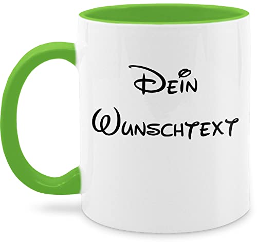 Tasse Tassen 325ml - Aufdruck selbst gestalten - Wunschtext - 325 ml - Hellgrün - custom mug 4 zeilen name kaffeetasse für kollegin motherday gift personalisierter personalisierte kaffeetassen von Geschenk mit Namen personalisiert by Shirtracer