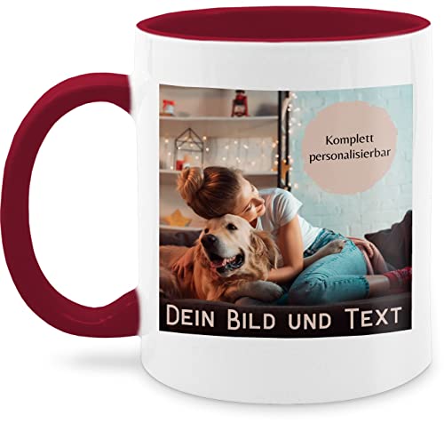 Tasse Tassen 325ml - eigenem - Foto Bild Geschenk - 325 ml - Bordeauxrot - personalized mug bilder und text häferl fototasse schrift personalisierter einigen aufdruck nur noch eine pflanze von Geschenk mit Namen personalisiert by Shirtracer