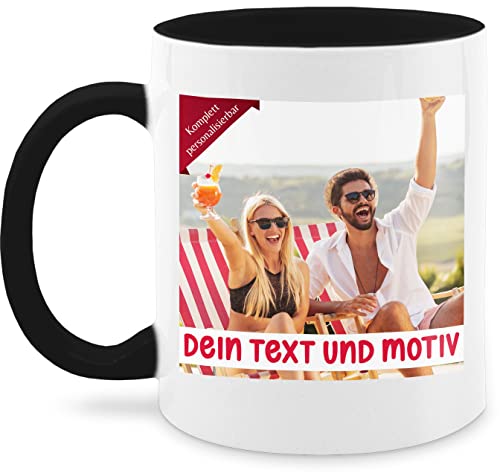 Tasse Tassen 325ml - Bild - Eigenem Foto Geschenk - 325 ml - Schwarz - zum selbst gestalten mug with your own photo and text selber drucken geschenkbecher druck personalisierte geschenke von Geschenk mit Namen personalisiert by Shirtracer