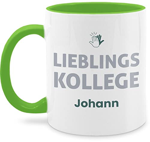 Tasse Tassen 325ml - Kollegen - Lieblings-Kollege Name - Geschenk personalisiert Abschiedsgeschenk Kollege Mitarbeiter Wichtelgeschenk Lieblingskollege Weihnachten - 325 ml - Hellgrün von Geschenk mit Namen personalisiert by Shirtracer