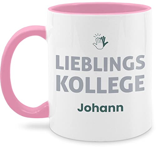 Tasse Tassen 325ml - Kollegen - Lieblings-Kollege Name - Geschenk personalisiert Abschiedsgeschenk Kollege Mitarbeiter Wichtelgeschenk Lieblingskollege Weihnachten - 325 ml - Rosa - kaffeebecher von Geschenk mit Namen personalisiert by Shirtracer