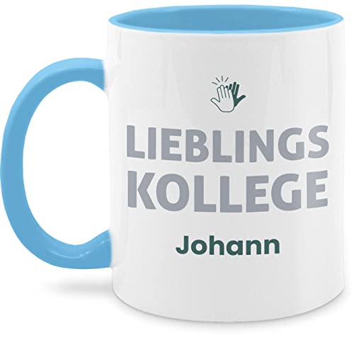 Tasse Tassen 325ml - Kollegen - Lieblings-Kollege Name - Geschenk personalisiert Abschiedsgeschenk Kollege Mitarbeiter Wichtelgeschenk Lieblingskollege Weihnachten - 325 ml - Hellblau - teetasse von Geschenk mit Namen personalisiert by Shirtracer