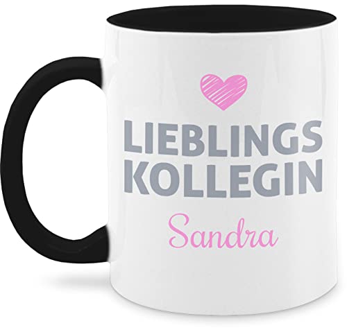 Tasse Tassen 325ml - Kollegen - Lieblings-Kollegin Name - Geschenk personalisiert Abschiedsgeschenk Kollegin Mitarbeiterin Wichtelgeschenk Lieblingskollegin Weihnachten - 325 ml - Schwarz von Geschenk mit Namen personalisiert by Shirtracer