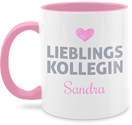 Tasse Tassen 325ml - Kollegen - Lieblings-Kollegin Name - Geschenk personalisiert Abschiedsgeschenk Kollegin Mitarbeiterin Wichtelgeschenk Lieblingskollegin Weihnachten - 325 ml - Rosa von Geschenk mit Namen personalisiert by Shirtracer