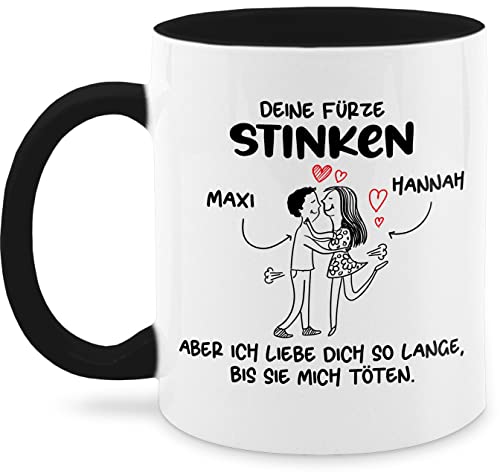 Tasse Tassen 325ml - Partner Freund & Freundin - Deine Fürze stinken I Paar Geschenke Pärchen Valentinstag - 325 ml - Schwarz - tee partnertassen liebeserklärung furz kaffeetasse personalisierte Tasse Tassen 325ml - Partner Freund & Freundin - Deine Fürze stinken I Paar Geschenke Pärchen Valentinstag - 325 ml - Schwarz - tee partnertassen liebeserklärung furz kaffeetasse personalisierte von Geschenk mit Namen personalisiert by Shirtracer