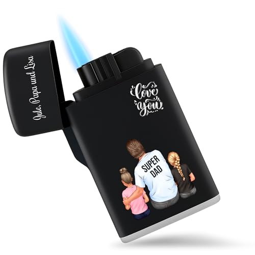 Vater - Super Papa Feuerzeug personalisiert Bester Papa Geschenk Vatertag Papi Geschenke Väter I Sturmfeuerzeug Vatertagsgeschenk - 6,5 x 4 cm - Schwarz - für personalisierte feuerzeuge dad Kind Vater - Super Papa Feuerzeug personalisiert Bester Papa Geschenk Vatertag Papi Geschenke Väter I Sturmfeuerzeug Vatertagsgeschenk - 6,5 x 4 cm - Schwarz - für personalisierte feuerzeuge dad Kind von Geschenk mit Namen personalisiert by Shirtracer