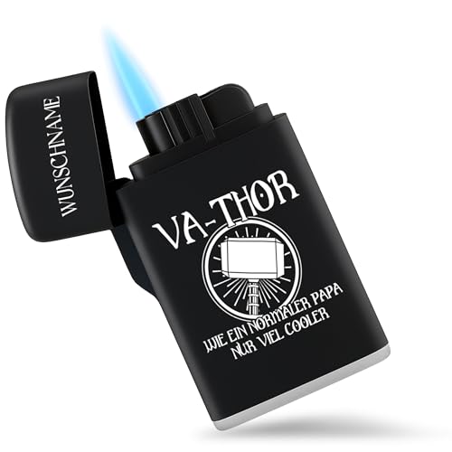 Vathor wie EIN normaler Papa nur viel Cooler Feuerzeug Geschenk Vatertag personalisiert I Papa Geschenk Vatertagsgeschenk Vater I Sturmfeuerzeug Papi - 6,5 x 4 cm - Schwarz Vathor wie EIN normaler Papa nur viel Cooler Feuerzeug Geschenk Vatertag personalisiert I Papa Geschenk Vatertagsgeschenk Vater I Sturmfeuerzeug Papi - 6,5 x 4 cm - Schwarz von Geschenk mit Namen personalisiert by Shirtracer