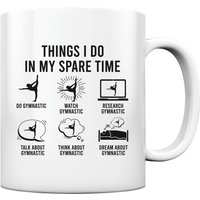 Turnen Things I Do in My Spare Time Turnerin Akrobatik Geschenke Bodenturnen Handstand - Tasse Und Kaffeebecher Glossy von GeschenkDesignsDE