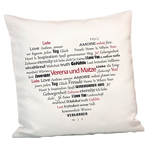 Persönliches Kissen Herz aus Worten - personalisiertes Kuschelkissen mit Namen gestalten - EIN schönes Romantikgeschenk für Männer und Frauen Persönliches Kissen Herz aus Worten - personalisiertes Kuschelkissen mit Namen gestalten - EIN schönes Romantikgeschenk für Männer und Frauen von Geschenke 24