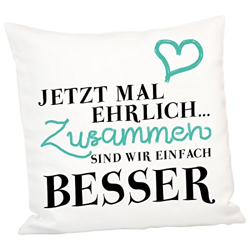 Geschenke 24: Kissen - Jetzt mal ehrlich - Romantisches Sofakissen Zierkissen Deko Kissen - Herzgeschenke für, Partner Geschenke von Geschenke 24