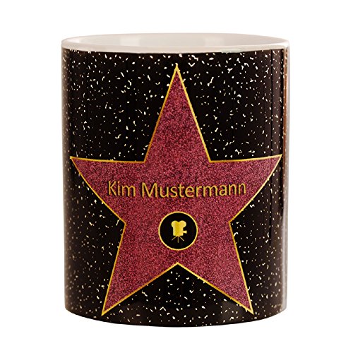 Geschenke 24 Tasse personalisiert Walk of Fame - Kaffeebecher mit Personalisierung - Becher für Hollywood Stars - persönliche Kaffeetasse mit Name von Geschenke 24