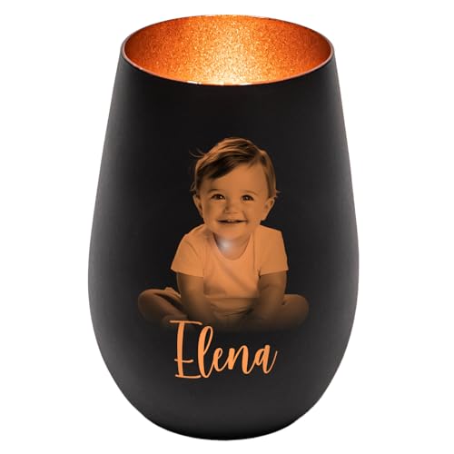 Elements Windlicht personalisiert mit Wunschfoto und Wunschname | Schwarz/Bronze | Teelicht-Halter mit Gravur | Kerzenhalter | Geschenkidee für Frauen und Männer zu Weihnachten Elements Windlicht personalisiert mit Wunschfoto und Wunschname | Schwarz/Bronze | Teelicht-Halter mit Gravur | Kerzenhalter | Geschenkidee für Frauen und Männer zu Weihnachten von Geschenke 24