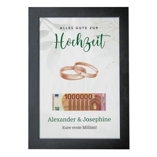 Eure erste Million Hochzeitsgeschenk für Brautpaar Geld | Geldgeschenk Hochzeit Bilderrahmen | DIN A3 | Hochzeitsgeschenk Geld Personalisiert | Verpackung für Geldscheine | Eheringe | Ohne Rahmen Eure erste Million Hochzeitsgeschenk für Brautpaar Geld | Geldgeschenk Hochzeit Bilderrahmen | DIN A3 | Hochzeitsgeschenk Geld Personalisiert | Verpackung für Geldscheine | Eheringe | Ohne Rahmen von Geschenke 24