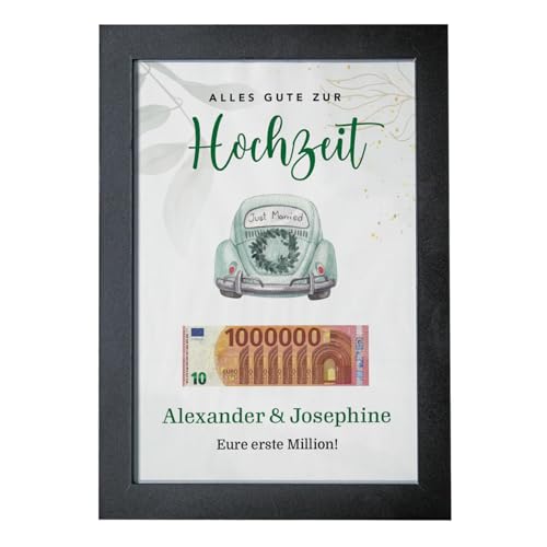 Eure erste Million Hochzeitsgeschenk für Brautpaar Geld | Geldgeschenk Hochzeit Bilderrahmen | DIN A3 | Hochzeitsgeschenk Geld Personalisiert | Verpackung für Geldscheine | Hochzeitsauto | Ohne Rahmen Eure erste Million Hochzeitsgeschenk für Brautpaar Geld | Geldgeschenk Hochzeit Bilderrahmen | DIN A3 | Hochzeitsgeschenk Geld Personalisiert | Verpackung für Geldscheine | Hochzeitsauto | Ohne Rahmen von Geschenke 24