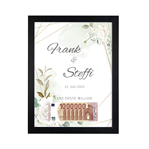 Eure erste Million Hochzeitsgeschenk für Brautpaar Geld | Geldgeschenk Hochzeit Bilderrahmen | DIN A3 | Hochzeitsgeschenk Geld Personalisiert | Verpackung für Geldscheine | Weiße Blumen | Ohne Rahmen Eure erste Million Hochzeitsgeschenk für Brautpaar Geld | Geldgeschenk Hochzeit Bilderrahmen | DIN A3 | Hochzeitsgeschenk Geld Personalisiert | Verpackung für Geldscheine | Weiße Blumen | Ohne Rahmen von Geschenke 24