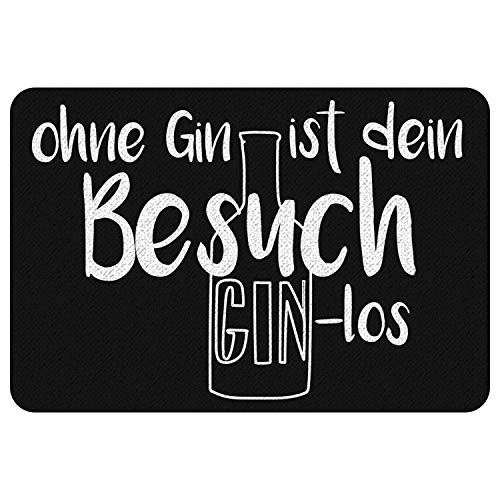 Gin Fußmatte | Ohne Gin ist Dein Besuch Ginlos | originelle Fussmatte mit lustigem Spruch | Geschenke zum Einzug für Männer Frauen | Schmutzfangmatte Geburtstagsgeschenk Alkohol Geschenk | 60 x 40 cm Gin Fußmatte | Ohne Gin ist Dein Besuch Ginlos | originelle Fussmatte mit lustigem Spruch | Geschenke zum Einzug für Männer Frauen | Schmutzfangmatte Geburtstagsgeschenk Alkohol Geschenk | 60 x 40 cm von Geschenke 24