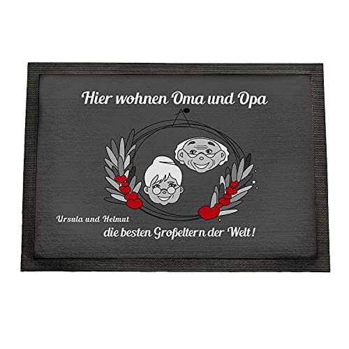 Personalisierte Fußmatte | Geschenk Oma und Opa | 60x40 cm | Fussmatte mit Name | Beste Großeltern | Schmutzfangmatte Bedruckt | rutschfest und wetterfest | Geburtstagsgeschenk und zu Weihnachten von Geschenke 24