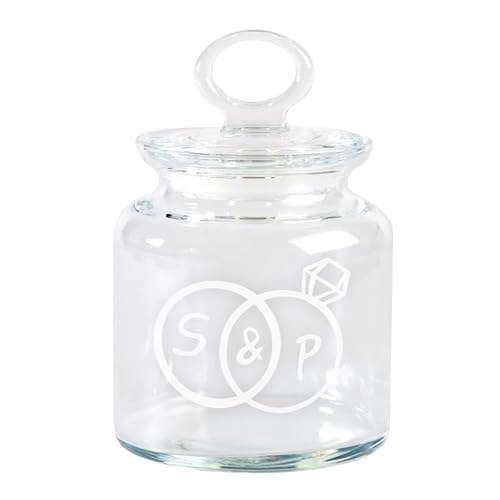 Keksglas zur Hochzeit (Ringe,klein) | optional mit Wunschnamen personalisiert | Bonbonglas mit verschiedenen Motiven | Geschenkidee für das Brautpaar | Hochzeitsgeschenk von Geschenke 24