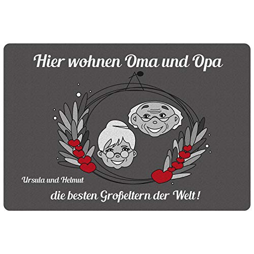 Personalisierte Fußmatte | Geschenk Oma und Opa | Fussmatte mit Name | Beste Großeltern | Schmutzfangmatte Bedruckt | rutschfest und wetterfest | Geburtstagsgeschenk und zu Weihnachten von Geschenke 24