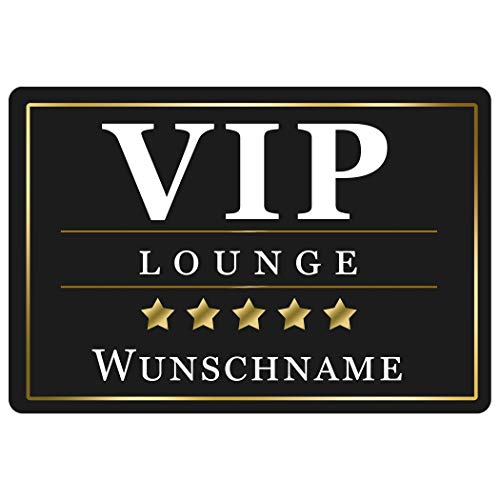 Geschenke 24 Personalisierte Fussmatte mit Namen VIP - Lustige Geschenke mit Personalisierung - originelle Türmatte VIP Lounge mit Name - Geburtstagsgeschenk von Geschenke 24