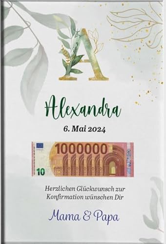 Personalisiertes Geldgeschenk zur Jugendweihe (ohne Rahmen,DINA3) | mit Wunschnamen,Datum und Wunschtext Bedruckt | Finanzspritze für Kommunion, Geburtstag, Konfirmation, Firmung von Geschenke 24