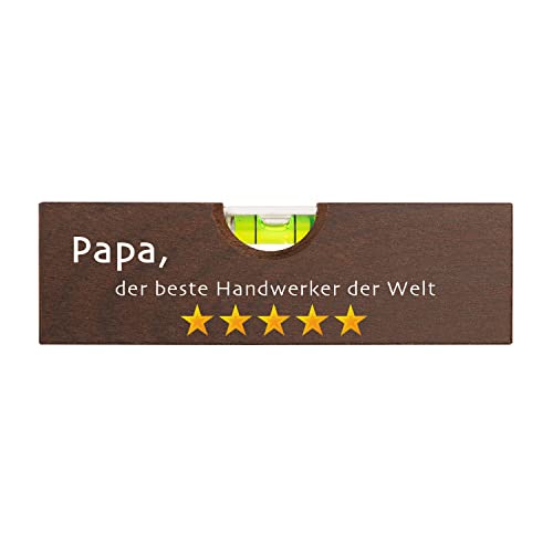 Geschenke 24 | Wasserwaage personalisiert mit Spruch und Wunschname | Bieröffner lustig | mit Druck | Werkzeug - Männergeschenk | Vatertagsgeschenk (Bester Handwerker - Papa) von Geschenke 24