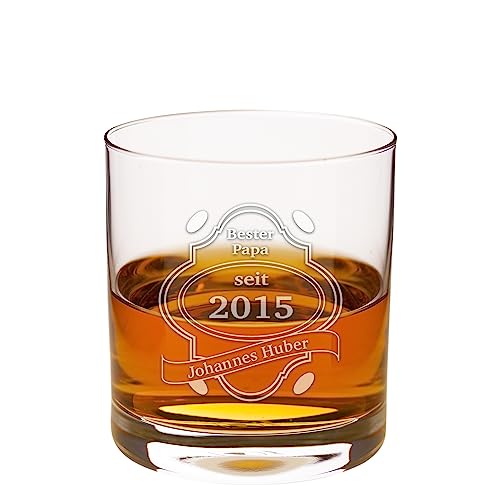 Personalisiertes Whiskyglas mit Gravur | Spülmaschinenfest Graviert | 310ml Tumbler | Bester Papa | Whiskey Geschenke für Männer | Whisky Zubehör | Originelle Geschenkidee zu Weihnachten von Geschenke 24