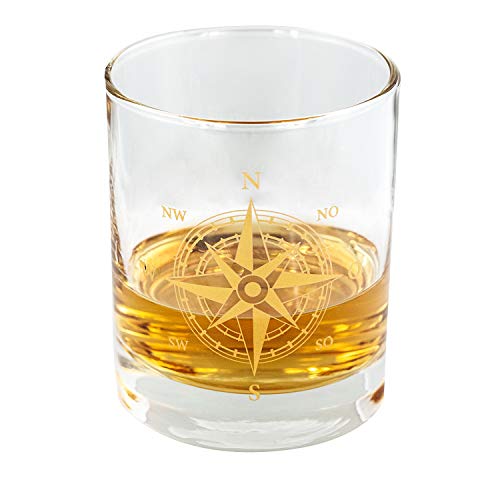 Personalisiertes Whiskyglas mit Gravur | Spülmaschinenfest Graviert | 310ml Tumbler | Kompass Gold | Whiskey Geschenke für Männer | Whisky Zubehör | Originelle Geschenkidee zu Weihnachten von Geschenke 24