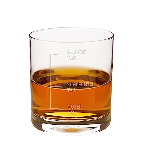 Personalisiertes Whiskyglas mit Gravur | Spülmaschinenfest Graviert | 310ml Tumbler | Guter Tag Schlechter Tag mit Name | Whiskey Geschenke für Männer | Originelle Geschenkidee zu Weihnachten von Geschenke 24