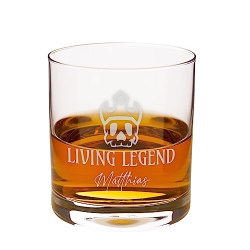 Personalisiertes Whiskyglas mit Gravur | Spülmaschinenfest Graviert | 310ml Tumbler | Living Legend | Whiskey Geschenke für Männer | Whisky Zubehör | Originelle Geschenkidee zu Weihnachten von Geschenke 24
