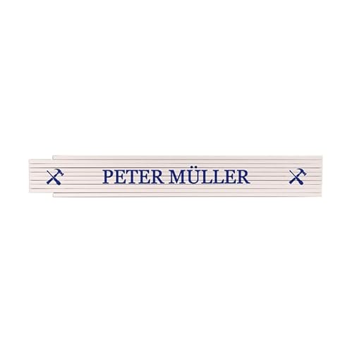 Zollstock personalisiert (weiß,VS)| mit Wunschname und optional Wunschtext bedruckt | Männergeschenk | Geschenkidee für Hobby-Heimwerker | Vatertagsgeschenk | Meterstab von Geschenke 24