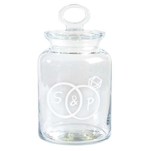 Keksglas zur Hochzeit (Ringe,groß) | optional mit Wunschnamen personalisiert | Bonbonglas mit verschiedenen Motiven | Geschenkidee für das Brautpaar | Hochzeitsgeschenk von Geschenke 24