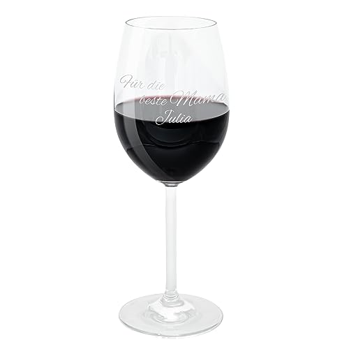 Leonardo Weinglas mit Gravur I Personalisierte Weingläser für Rotwein I 460ml I Spülmaschinenfest I Beste Mama I Geschenke für Frauen von Geschenke 24