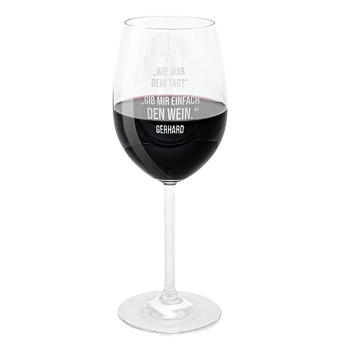 Leonardo Weinglas mit Gravur I Personalisierte Weingläser für Rotwein I 460ml I Spülmaschinenfest I Dein Tag personalisiert I Geschenke für Frauen von Geschenke 24