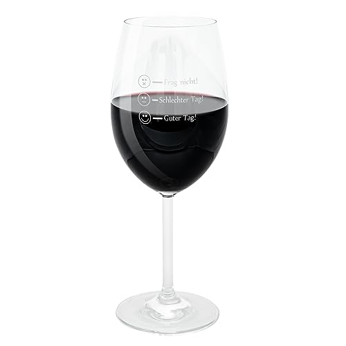 Leonardo Weinglas mit Gravur I Personalisierte Weingläser für Rotwein I 460ml I Spülmaschinenfest I Smileys I Geschenke für Frauen von Geschenke 24