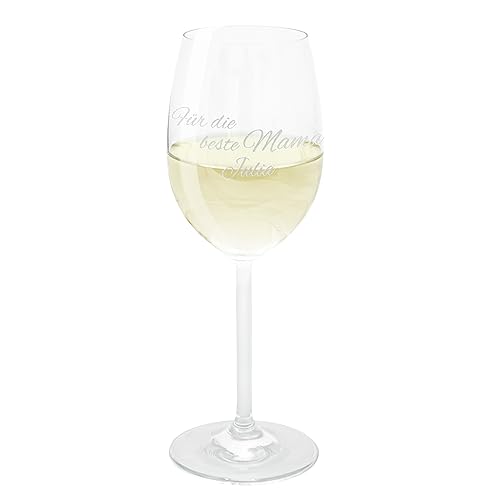 Leonardo Weinglas mit Gravur I Personalisierte Weingläser für Weißwein I 370ml I Spülmaschinenfest I Beste Mama I Geschenke für Frauen von Geschenke 24