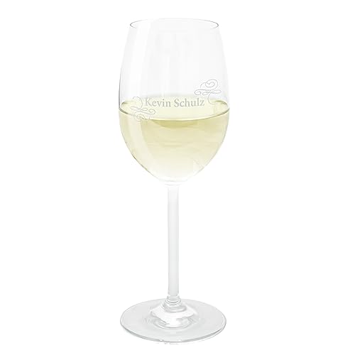 Leonardo Weinglas mit Gravur I Personalisierte Weingläser für Weißwein I 370ml I Spülmaschinenfest I Ornamente I Geschenke für Frauen von Geschenke 24
