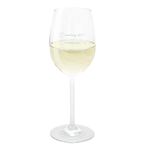 Leonardo Weinglas mit Gravur I Personalisierte Weingläser für Weißwein I 370ml I Spülmaschinenfest I Smileys I Geschenke für Frauen von Geschenke 24