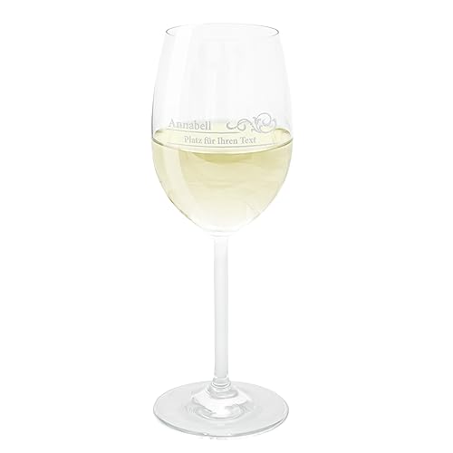 Leonardo Weinglas mit Gravur I Personalisierte Weingläser für Weißwein I 370ml I Spülmaschinenfest I Vintage I Geschenke für Frauen von Geschenke 24