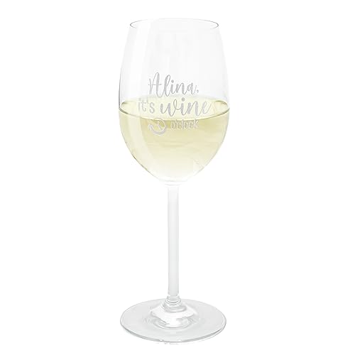 Leonardo Weinglas mit Gravur I Personalisierte Weingläser für Weißwein I 370ml I Spülmaschinenfest I Wine O'Clock mit Personalisierung I Geschenke für Frauen von Geschenke 24