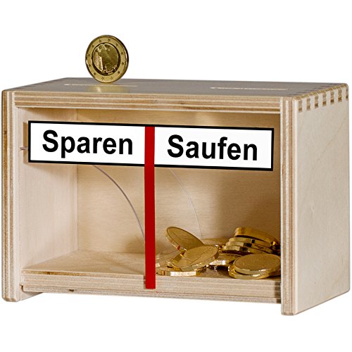 Witzige Spardose für Erwachsene | Sparen/Saufen | Braun | Geld rutscht Immer zum Bier | Bierkasse | Sparschwein lustig | Sparbüchse | Biergeschenke | Geschenke für Männer zum Geburtstag von Geschenke 24