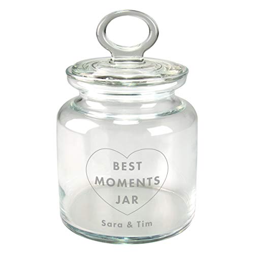 Geschenke 24 Geschenk-Glas Best Moments - graviertes Glas für Briefchen und Erinnerungen in a Jar, personalisiert und individuell, mit Name, zum Valentinstag für Paare von Geschenke 24