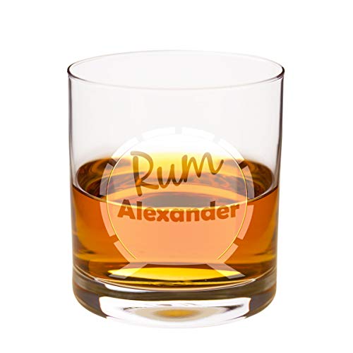 Rum Glas mit Gravur: graviertes Rumglas mit Wunschname – persönliches Geschenk für Rumliebhaber – hochwertiges Markenglas von Geschenke 24