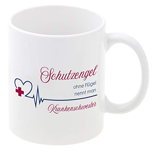 Geschenke 24 Tasse Schutzengel ohne Flügel nennt man Pfleger (Mit Personalisierung): Kaffeebecher mit Spruch und Name personalisiert - persönliche Geschenkidee für Krankenpfleger, Altenpfleger von Geschenke 24