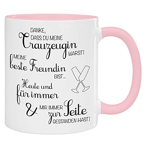 Geschenke 24 Tasse - Trauzeugin (rosa - unpersonalisiert): kreatives Geschenk für Trauzeugen mit Spruch - personalisiert mit Namen - Kaffeetasse bedrucken, Geschenk für die beste Freundin von Geschenke 24
