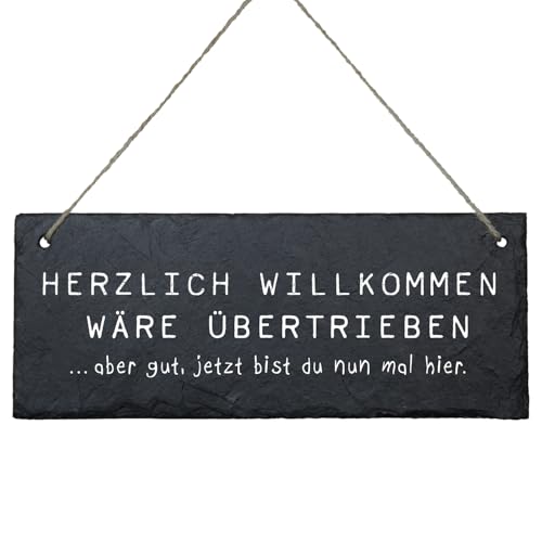 Türschild Herzlich willkommen wäre übertrieben aber gut jetzt bist du hier | Schiefer Schild Schwarz | Wohnungsschild | Lustiges Schild Wohnungstür | Geschenk Einzug Wohnungseinweihung Türschild Herzlich willkommen wäre übertrieben aber gut jetzt bist du hier | Schiefer Schild Schwarz | Wohnungsschild | Lustiges Schild Wohnungstür | Geschenk Einzug Wohnungseinweihung von Geschenke 24