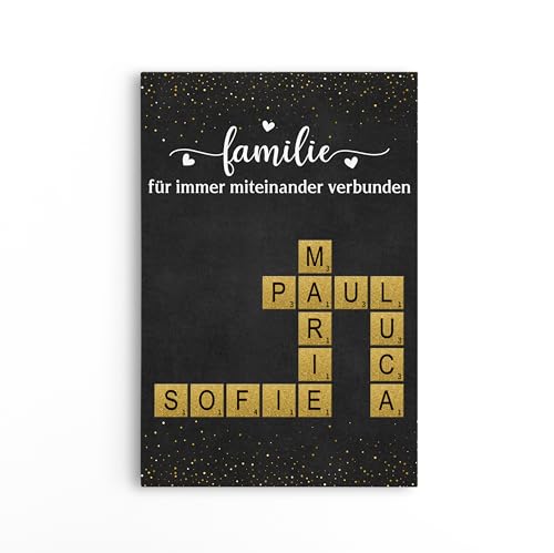 Geschenke Mall Personalisierte Familie Für Immer Miteinander Verbunden Kreuzworträtsel Leinwand - Personalisierte Geschenke für die Familie zum Jubiläum und zu besonderen Anlässen von Geschenke Mall